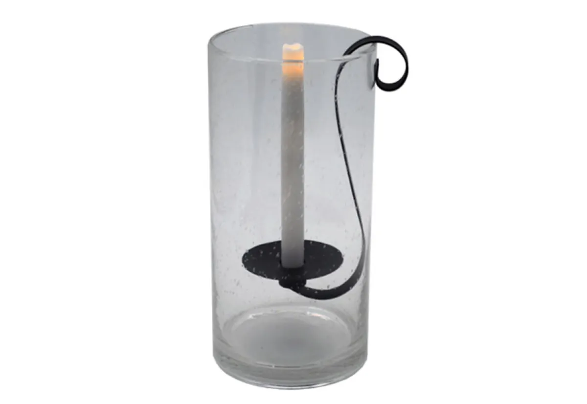 Xodus Innovations Rustic Hurricane with Flameless Wax Taper Candle