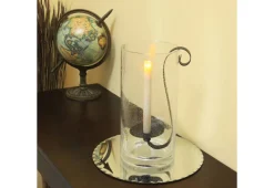 Xodus Innovations Rustic Hurricane with Flameless Wax Taper Candle