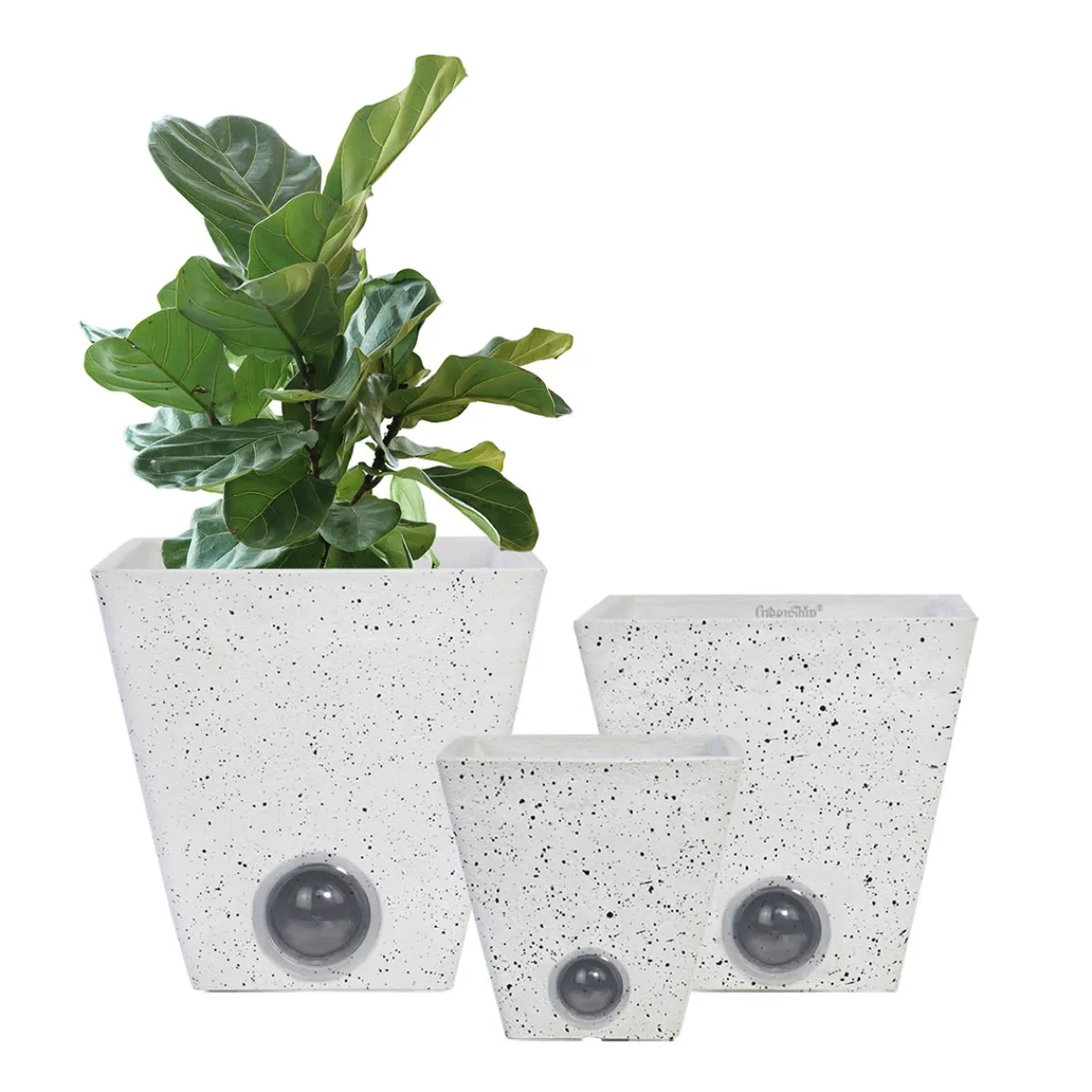 EP DESIGN LAB Self-Watering Tall Square Pot System for Indoor Plants (Set of 3)