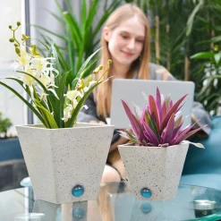 EP DESIGN LAB Self-Watering Tall Square Pot System for Indoor Plants (Set of 3)