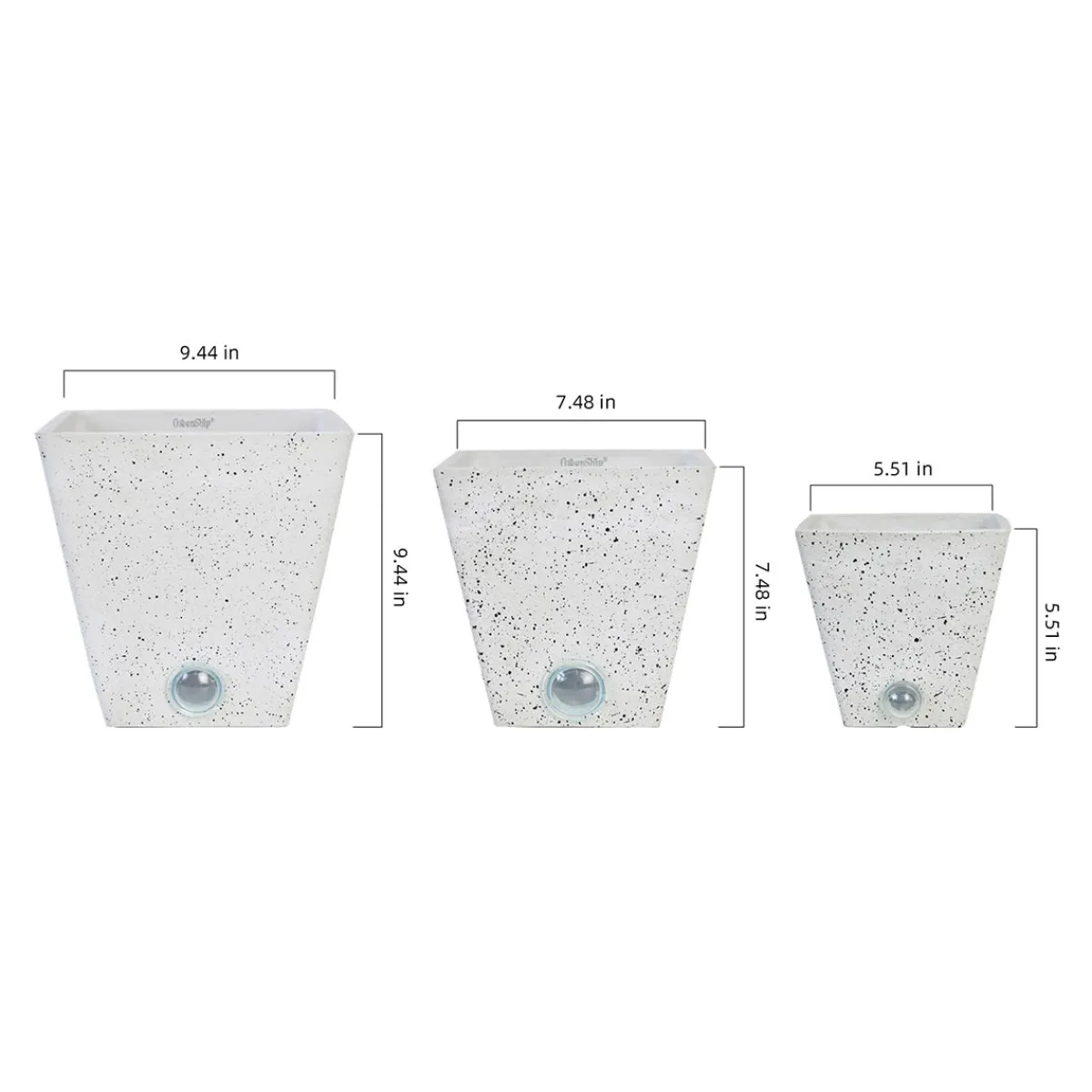 EP DESIGN LAB Self-Watering Tall Square Pot System for Indoor Plants (Set of 3)