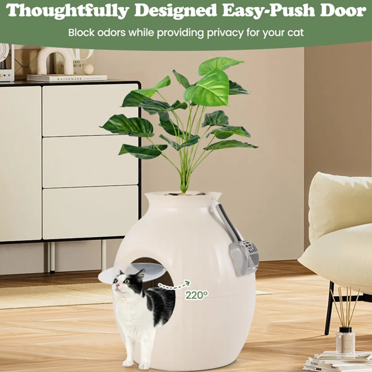 GoPlus (Costway) Smart Plant Hidden Litter Box with Odor Control