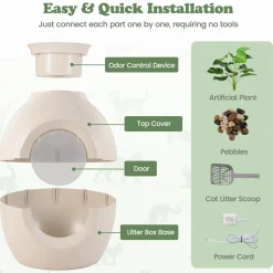 GoPlus (Costway) Smart Plant Hidden Litter Box with Odor Control