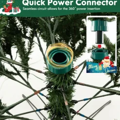 Village Lighting Company Snowy Tipped Pre-Lit Hinged Christmas Tree with Remote Control