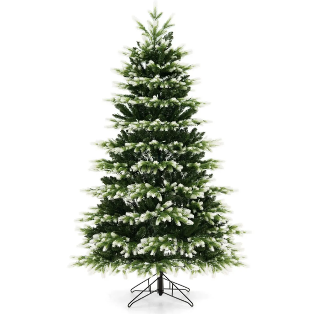 Village Lighting Company Snowy Tipped Pre-Lit Hinged Christmas Tree with Remote Control