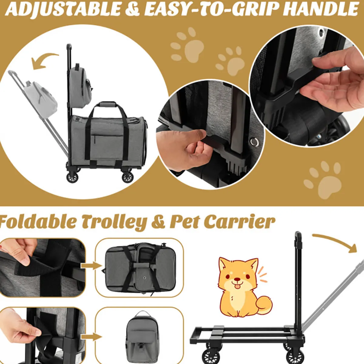 Overland LLC Soft Rolling Pet Carrier