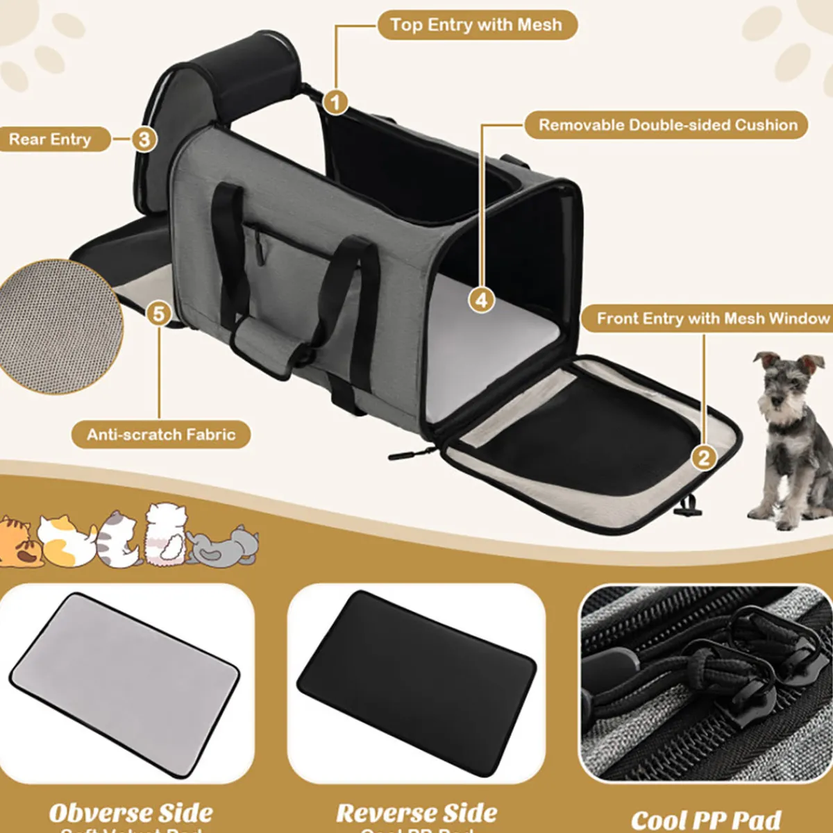 Overland LLC Soft Rolling Pet Carrier