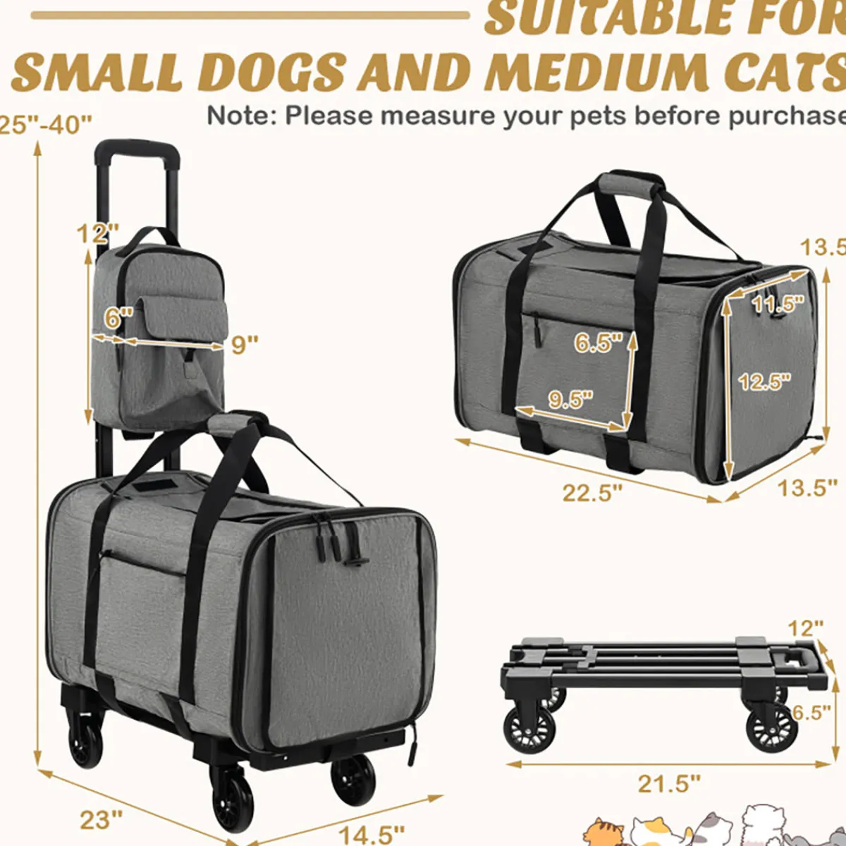 Overland LLC Soft Rolling Pet Carrier