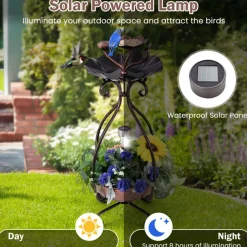 Sharper Image Solar Bird Bath Feeder and Planter