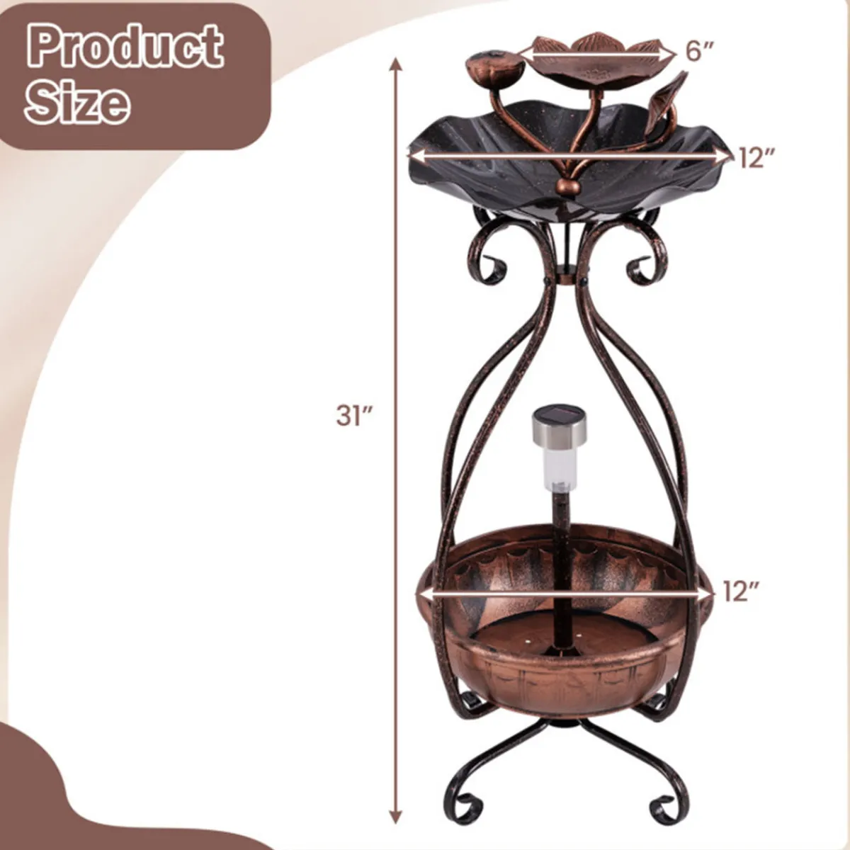 Sharper Image Solar Bird Bath Feeder and Planter