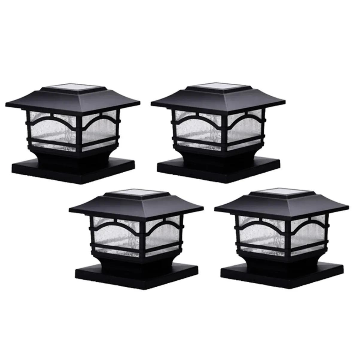 Sharper Image Solar Powered Post Lights (Set of 4)