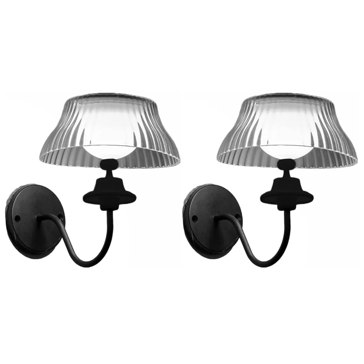 Xodus Innovations Solar-Powered LED Scallop Lamp Lights (Set of 2)