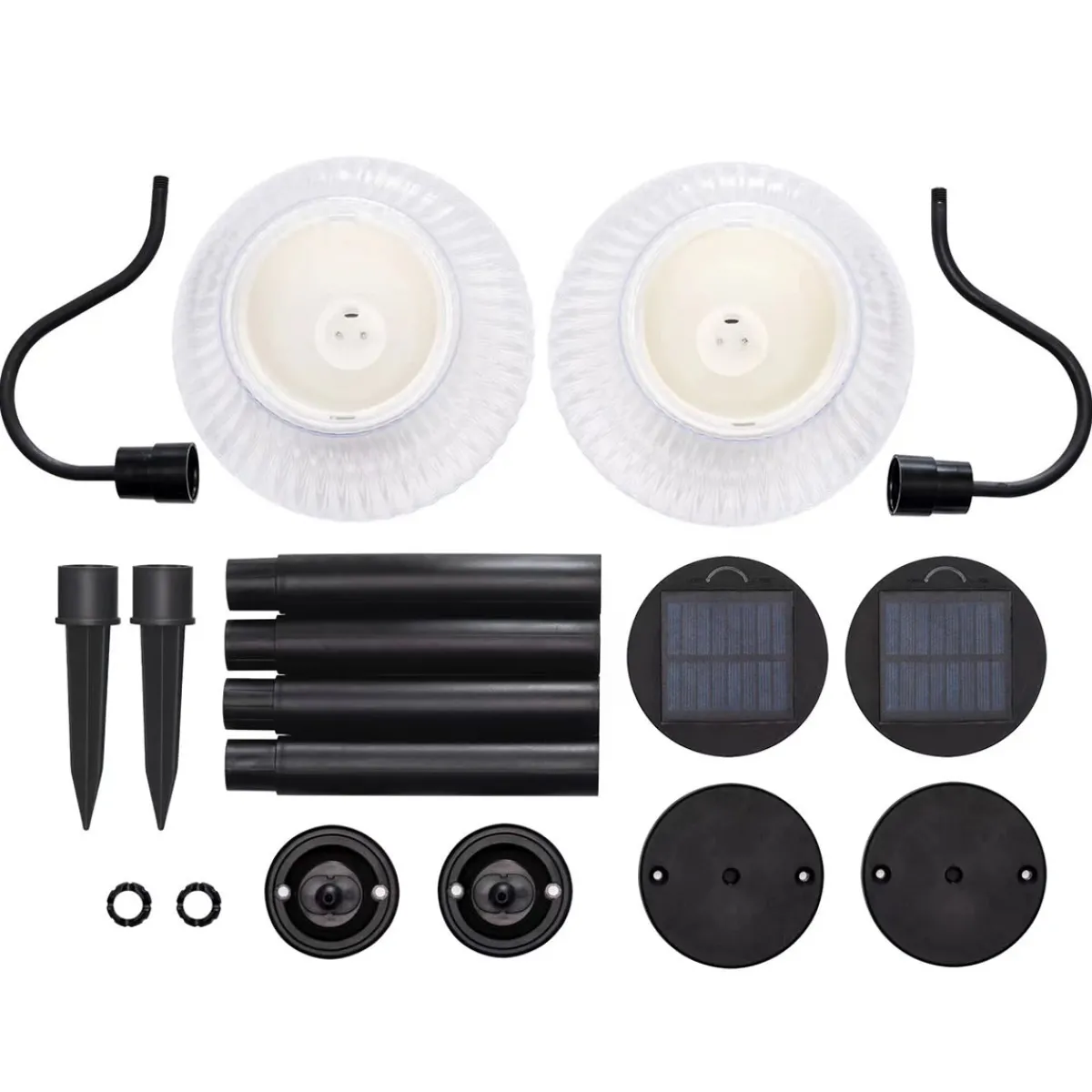Xodus Innovations Solar-Powered LED Scallop Lamp Lights (Set of 2)