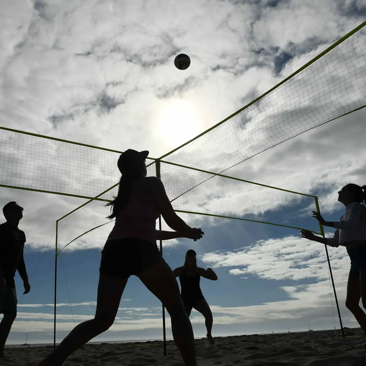 Escalade Sports 4-Square Volleyball Badminton Set Combo