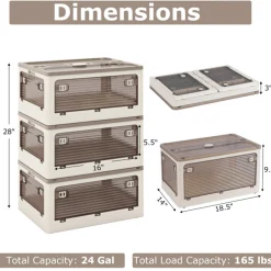GoPlus (Costway) Stackable Storage Bins with Lids (Set of 3)