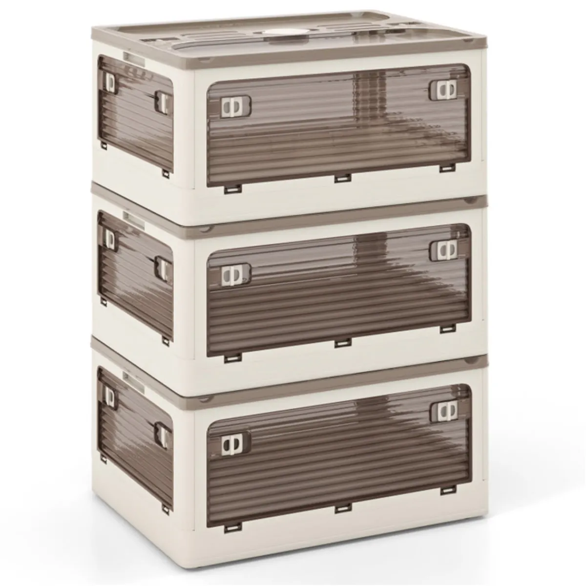 GoPlus (Costway) Stackable Storage Bins with Lids (Set of 3)