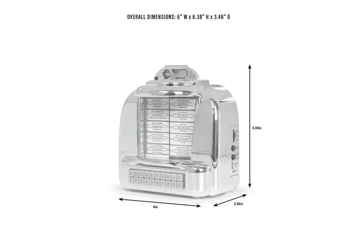 Odash Inc. Tabletop Diner Jukebox Radio with Bluetooth