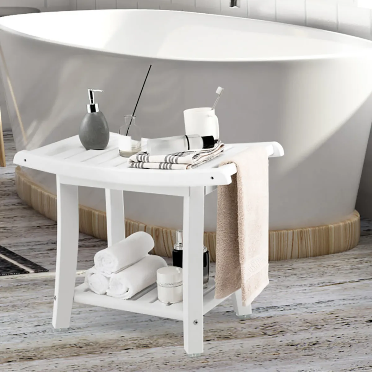 Sharper Image 2-Tier Bathroom Shower Bench