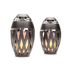 Sharper Image Tiki Torch Outdoor Bluetooth Speakers by (Set of 2)