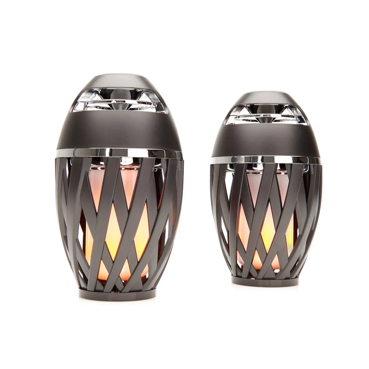 Sharper Image Tiki Torch Outdoor Bluetooth Speakers by (Set of 2)