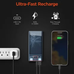Sharper Image Transparent Fast Charge Power Bank