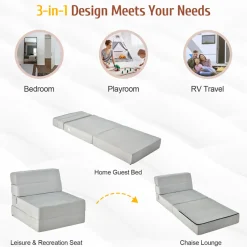 Sharper Image Tri-Fold Sleeper Sofa Bed