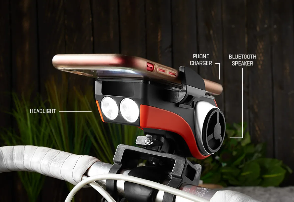SONDPEX CORPORATION OF AMERICA LLC Ultimate Bicycle Speaker Mount and Headlight