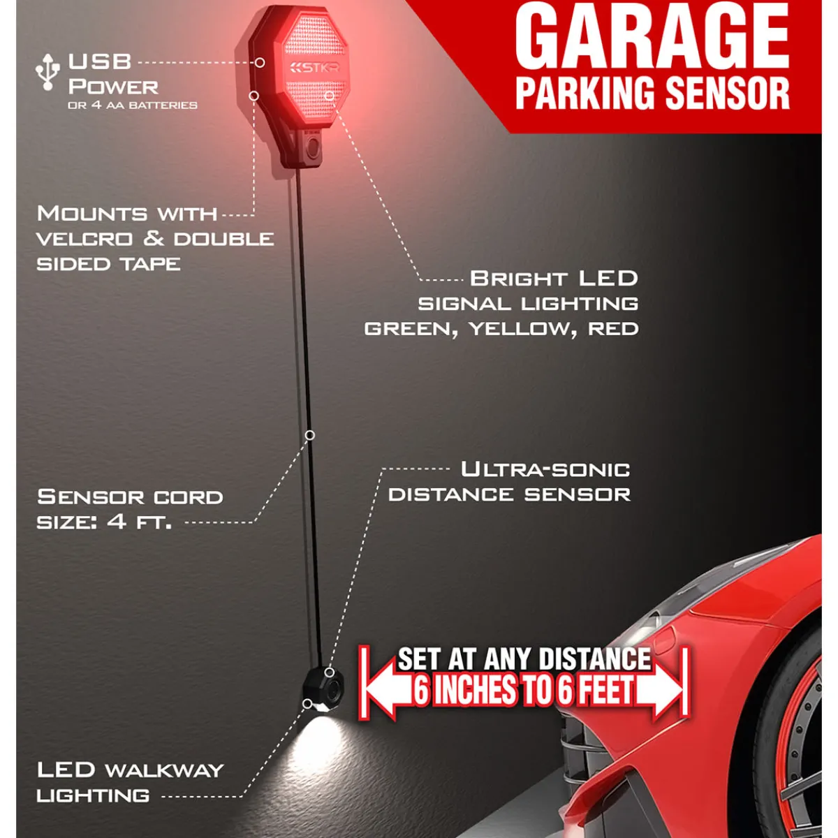 STKR Concepts Ultrasonic Garage Parking Sensor