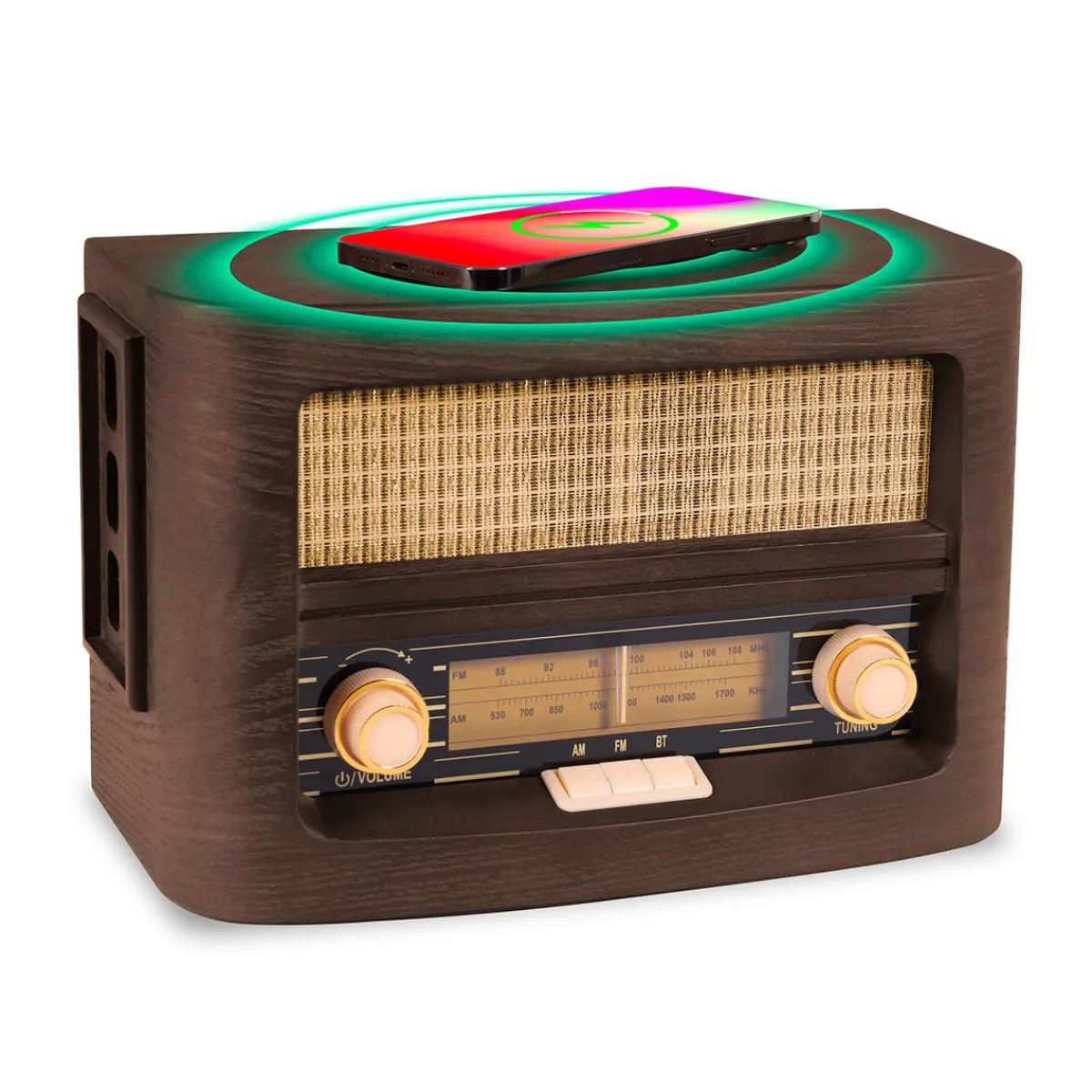Master Tailgaters, LLC Vintage Bluetooth Radio and Wireless Charger