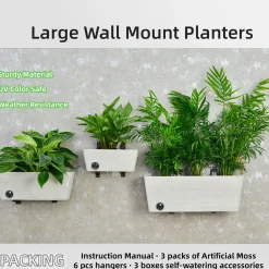 EP DESIGN LAB Wall Hanging Self-Watering Pot System for Indoor Plants (Set of 3)