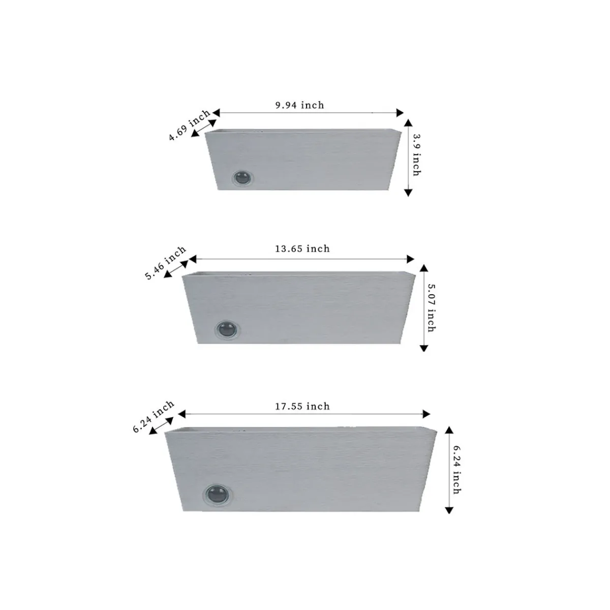 EP DESIGN LAB Wall Hanging Self-Watering Pot System for Indoor Plants (Set of 3)