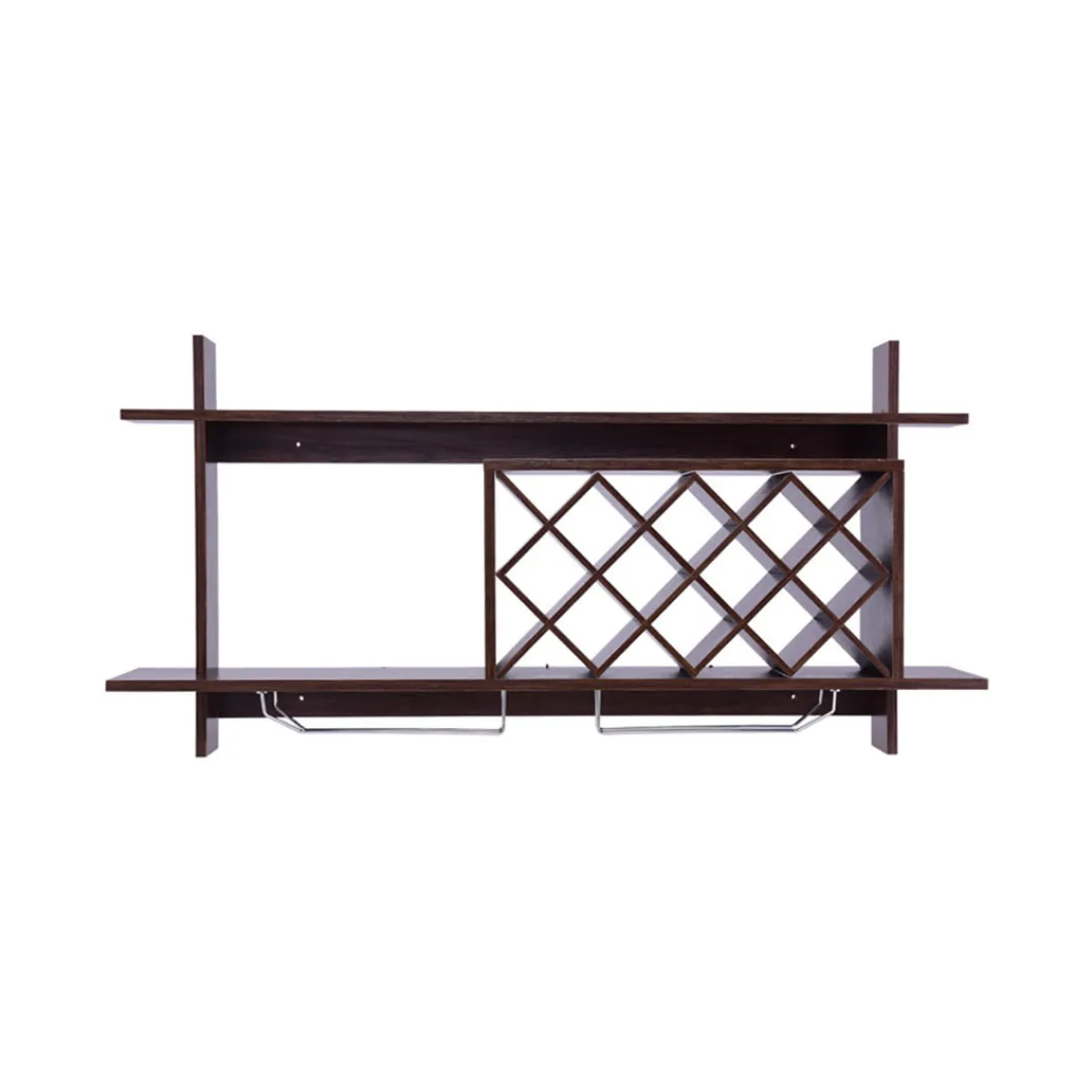 Sharper Image Wall Mount Wine Rack Organizer with Glass Holder