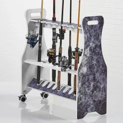 ReelSonar Inc Waterproof Rolling 16 Fishing Rod Rack
