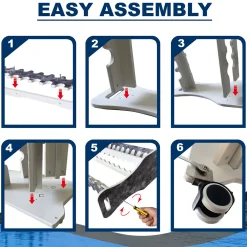 ReelSonar Inc Waterproof Rolling 16 Fishing Rod Rack