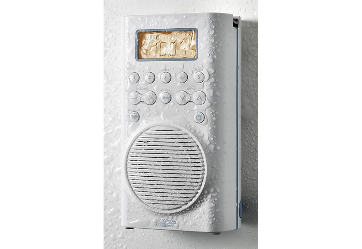 Sangean America, Inc. Waterproof Weather Alert Shower Radio