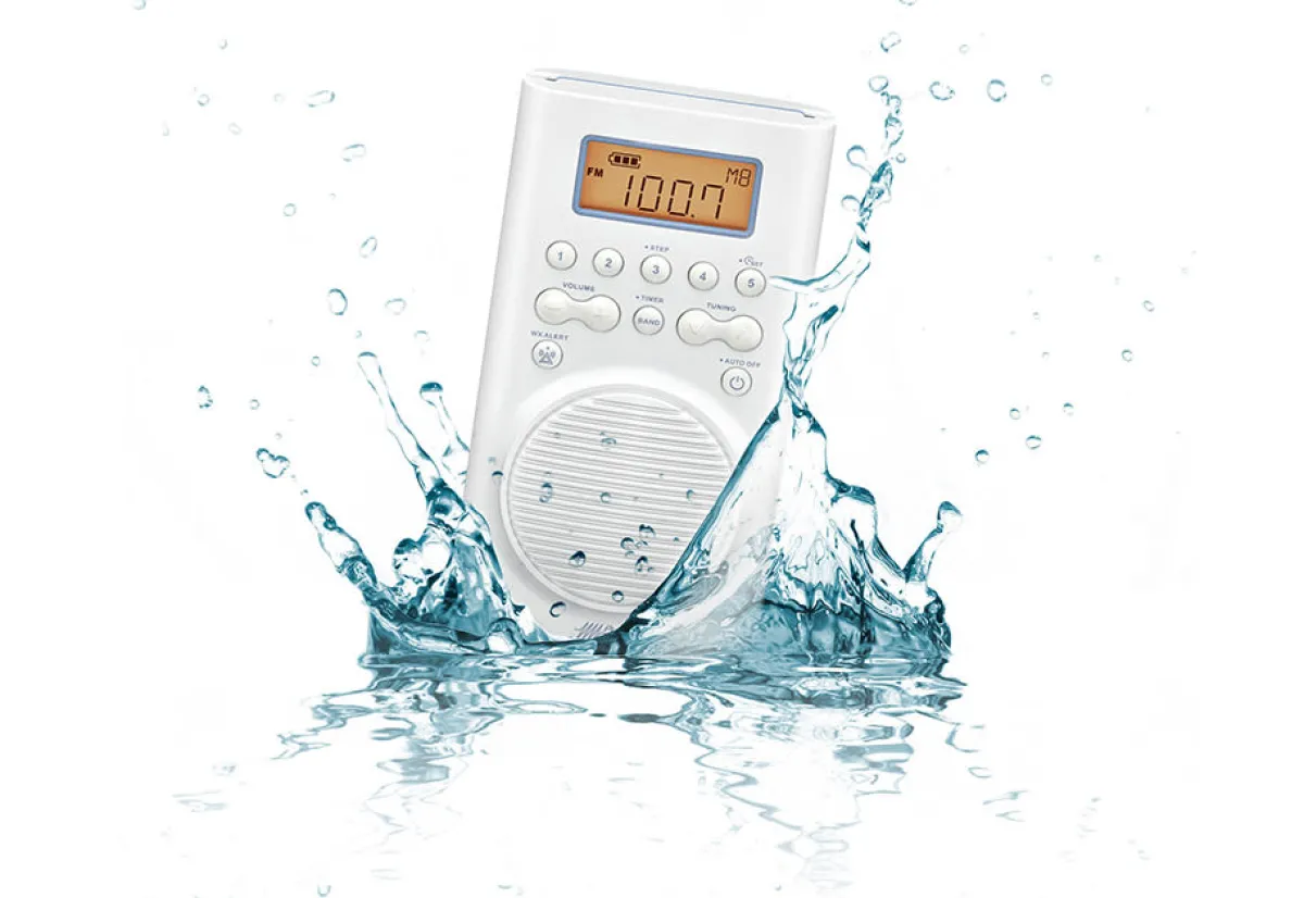 Sangean America, Inc. Waterproof Weather Alert Shower Radio