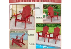GoPlus (Costway) Weather Resistant Outdoor Adirondack Chair with Cup Holder