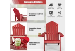 GoPlus (Costway) Weather Resistant Outdoor Adirondack Chair with Cup Holder