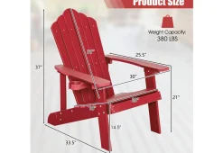 GoPlus (Costway) Weather Resistant Outdoor Adirondack Chair with Cup Holder