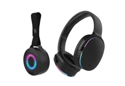 Sharper Image Wireless Audio Duo Light-Up Speaker and Headphones