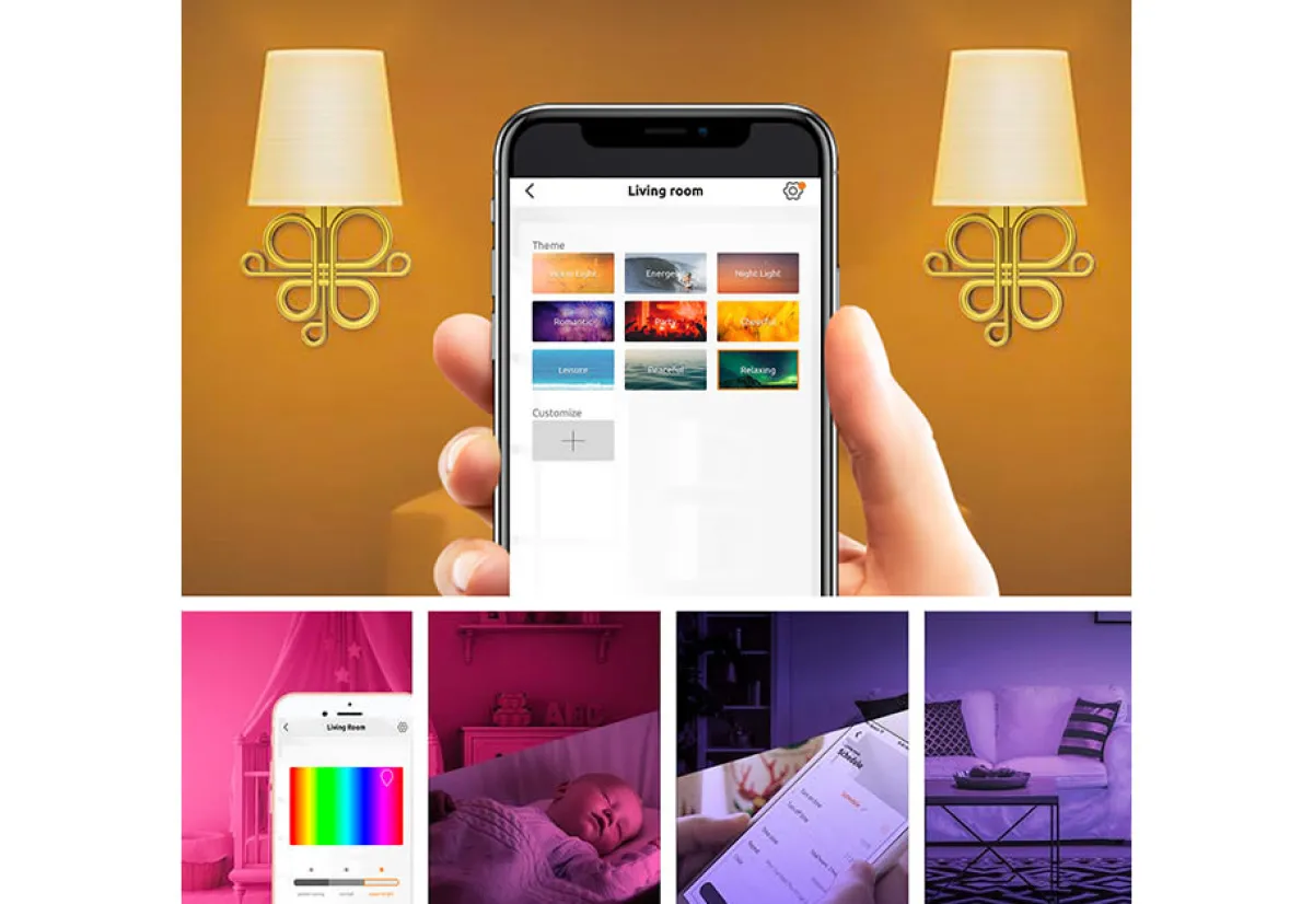 Vupoint Solutions, Inc. Wireless LED Wall Sconces (Set of 2)