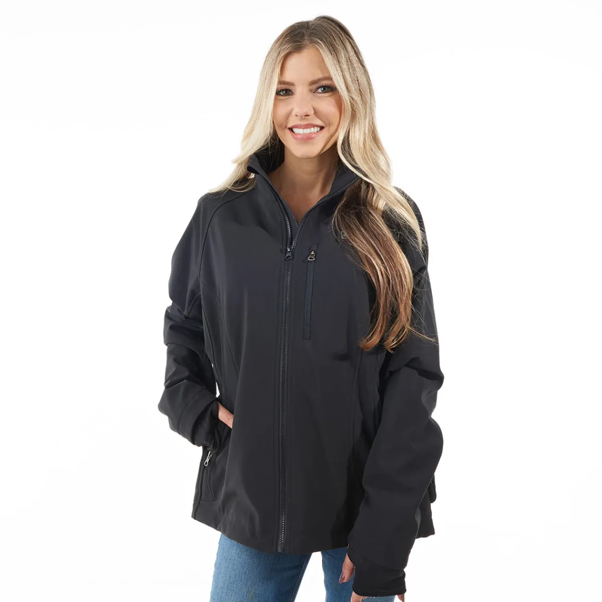 Sharper Image Women's Rechargeable Heated Softshell Jacket by