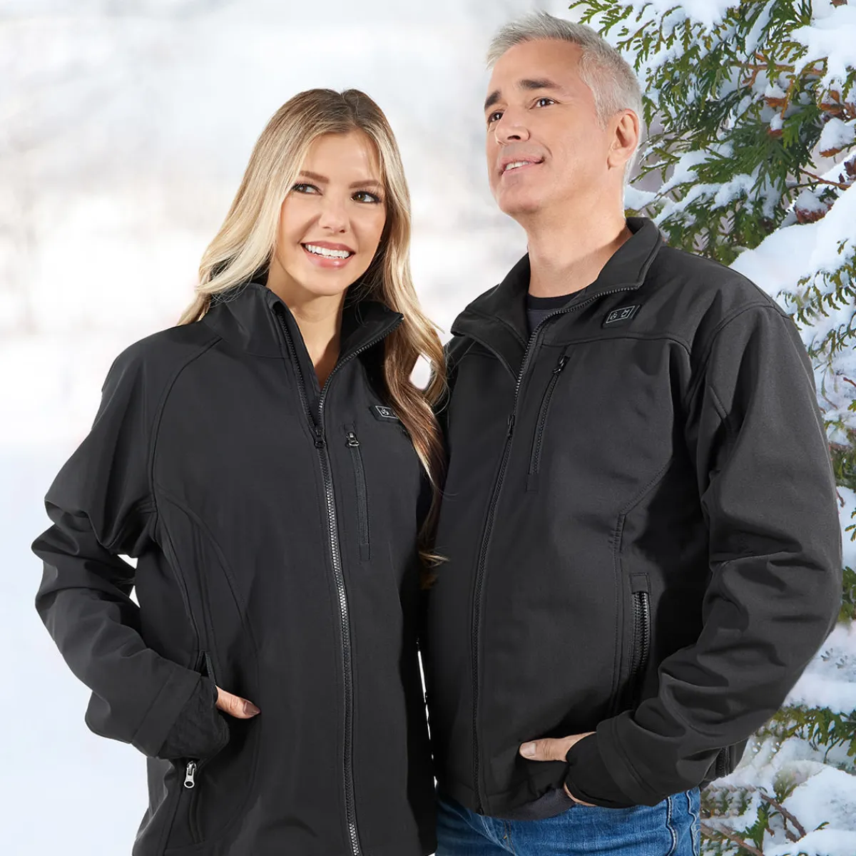 Sharper Image Women's Rechargeable Heated Softshell Jacket by