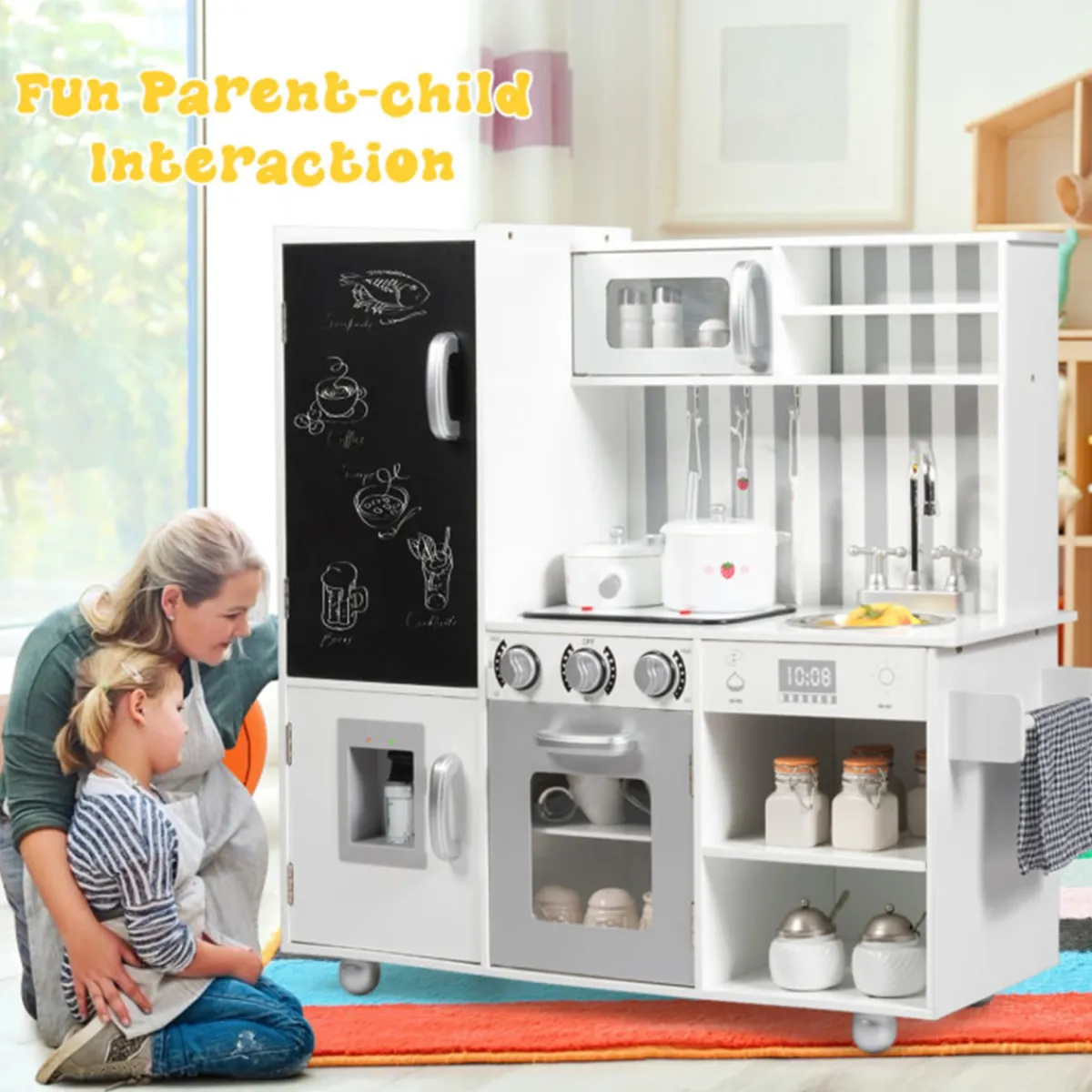 GoPlus (Costway) Wooden Pretend Play Kitchen with Sound