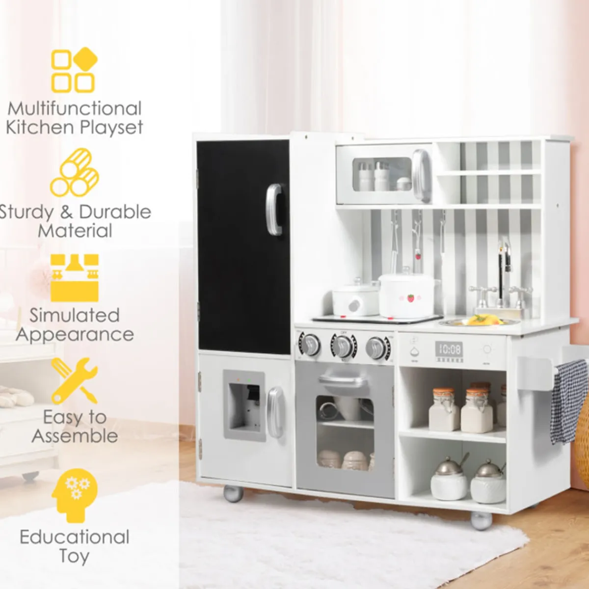 GoPlus (Costway) Wooden Pretend Play Kitchen with Sound
