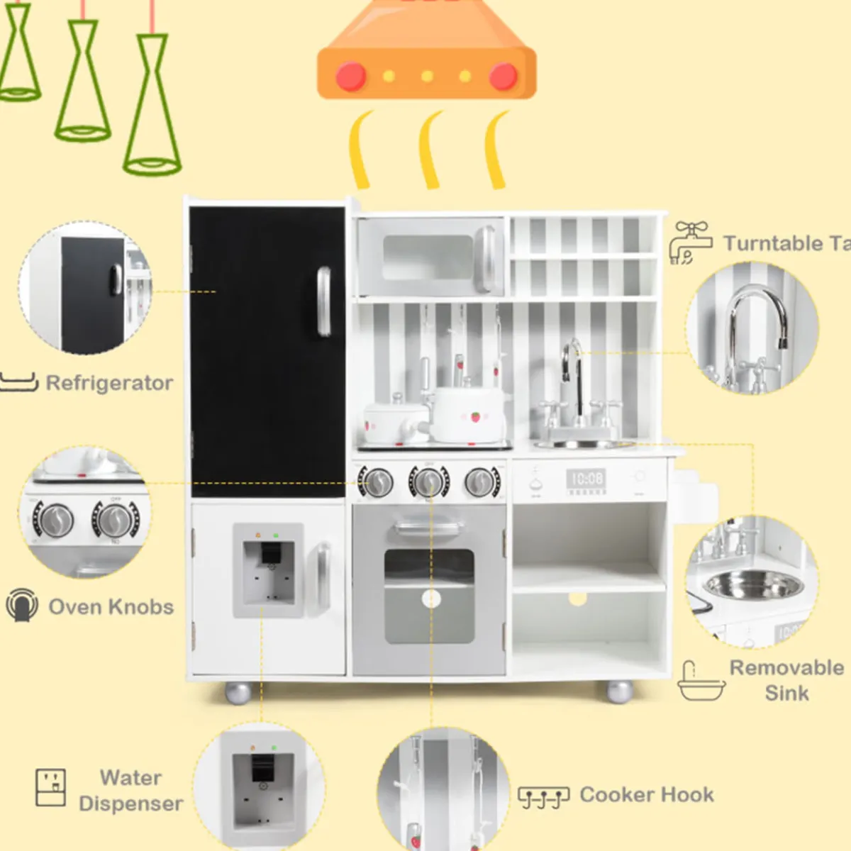 GoPlus (Costway) Wooden Pretend Play Kitchen with Sound