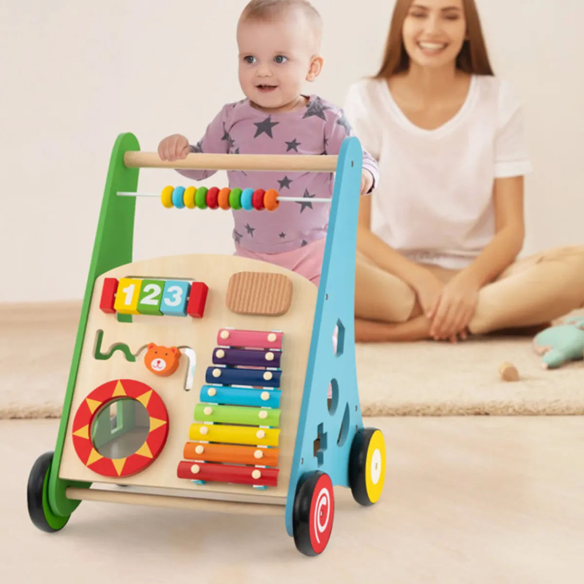 GoPlus (Costway) Wooden Push Walker Activity Center