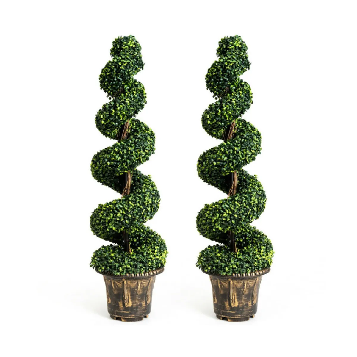 GoPlus (Costway) 4' Artificial Boxwood Spiral Topiary Trees (Set of 2)