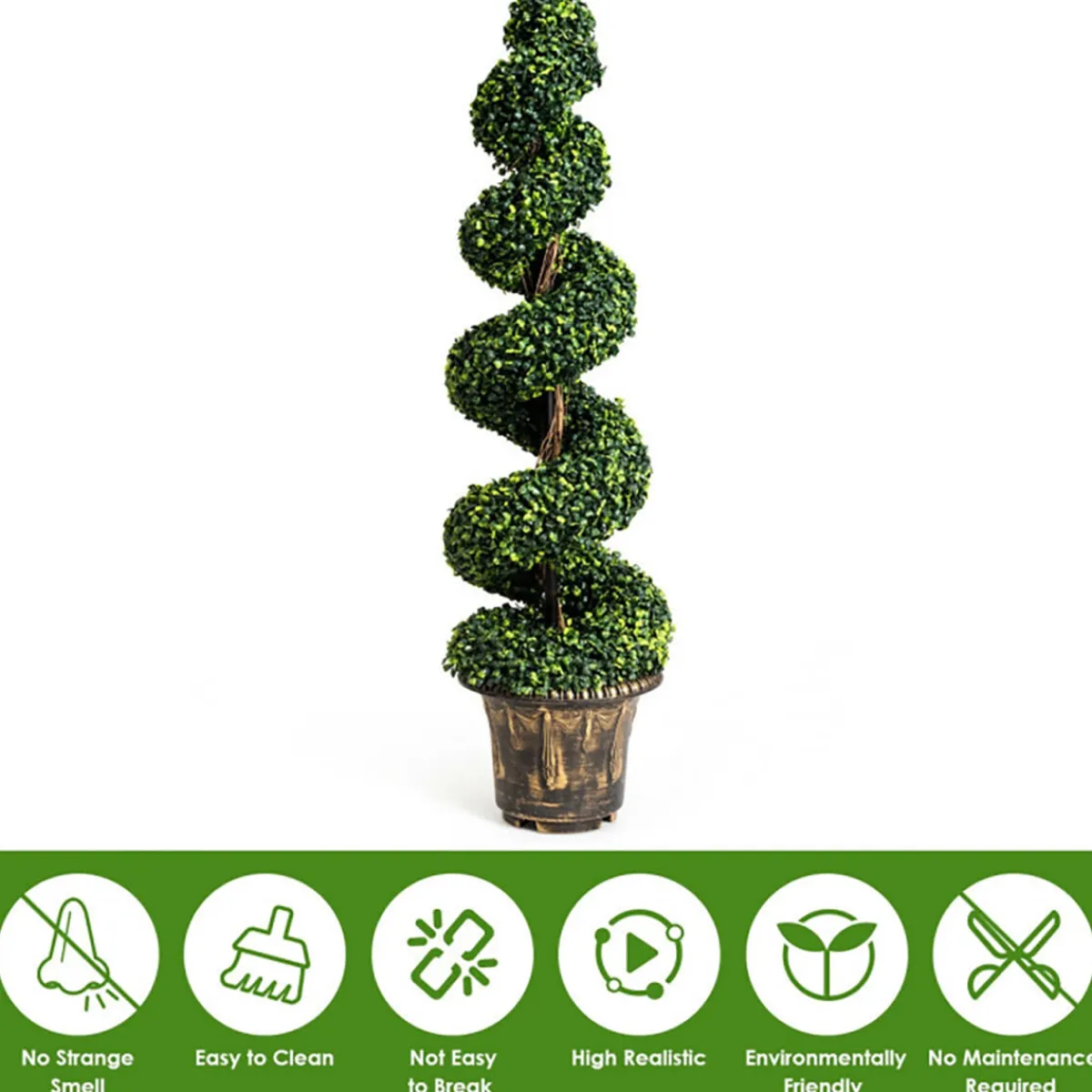 GoPlus (Costway) 4' Artificial Boxwood Spiral Topiary Trees (Set of 2)