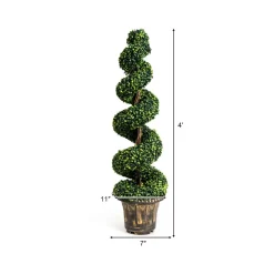GoPlus (Costway) 4' Artificial Boxwood Spiral Topiary Trees (Set of 2)